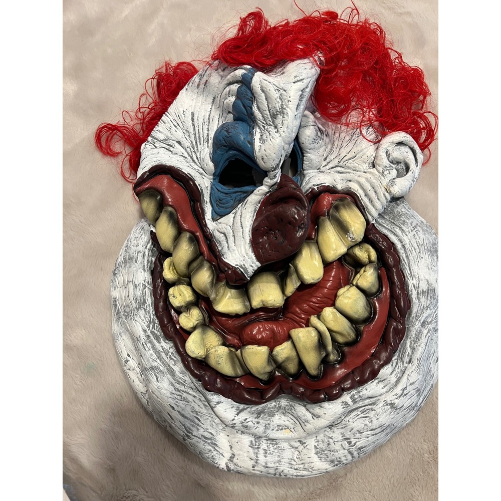 California Costumes Killer Clown Mask Scary Horror Red Hair White One Size